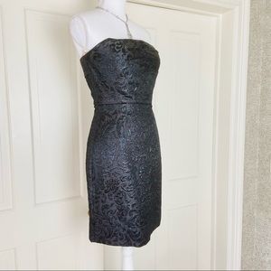 Shoshanna metallic gray strapless dress 6